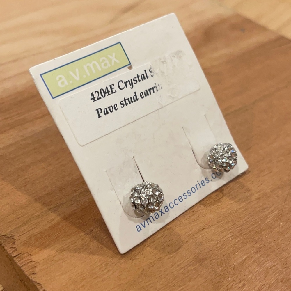 AV Max pave stud ball earrings